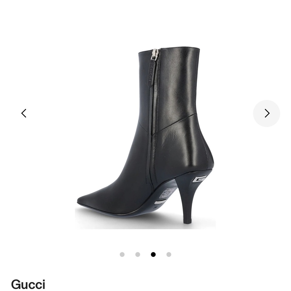 Gucci Side Zipped Pointed Toe Ankle Boots - Picture 14 of 16